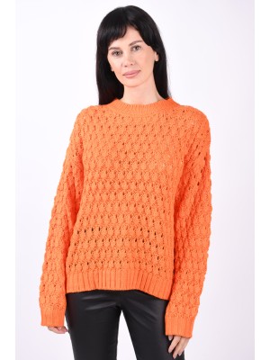 Pulover Dama Pieces Pcjess O-Neck Mandarin Orange